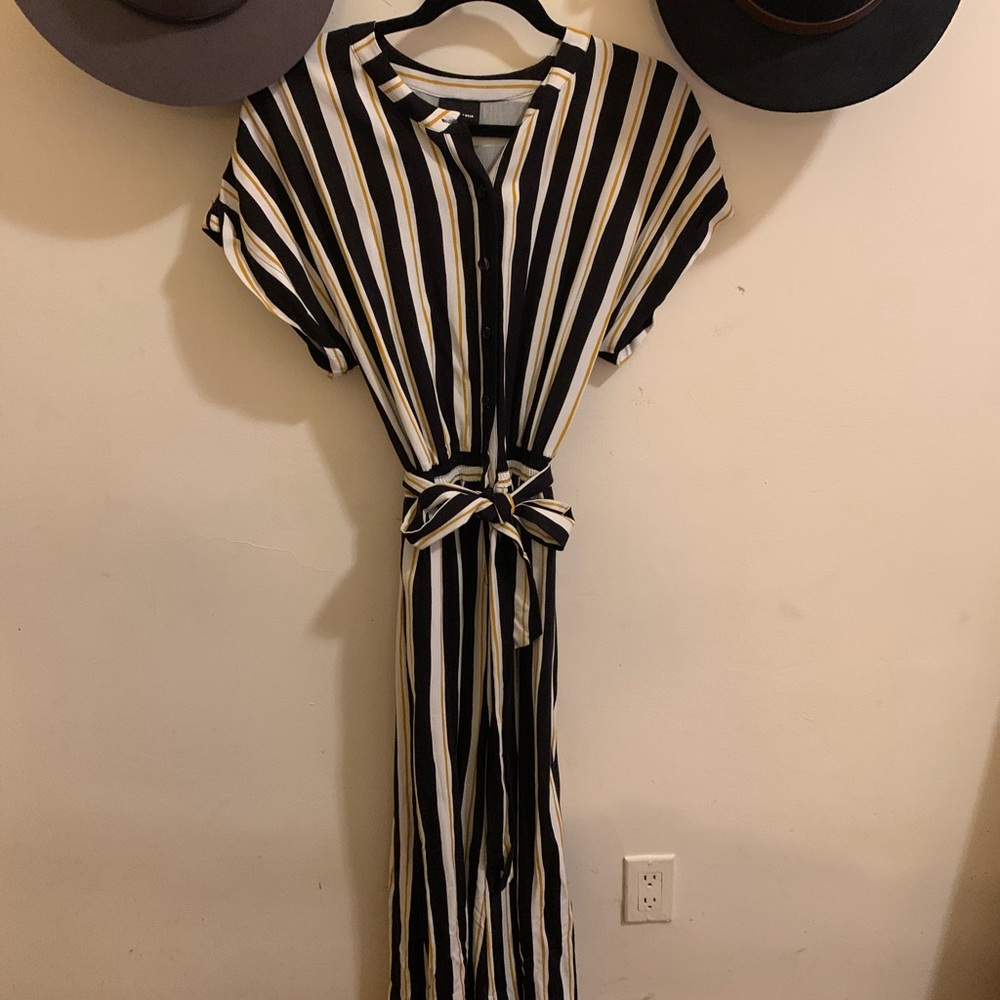 Black, white and yellow striped jumper